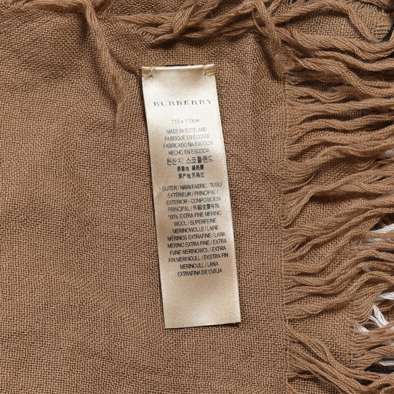 Burberry Merino Wool House Check Square Scarf Brown 4 of 4