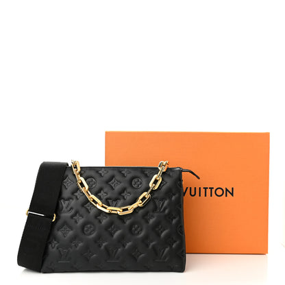 Louis Vuitton Lambskin Embossed Monogram Coussin PM Black 10 of 10