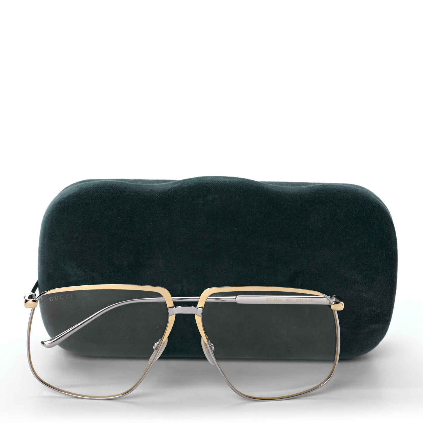 Metal Aviator Sunglasses GG0365S Silver Gold