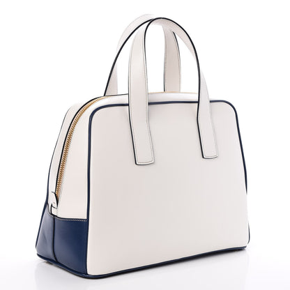 Prada Vitello Bi-Color Top Handle Bowler Bag Talco 3 of 8