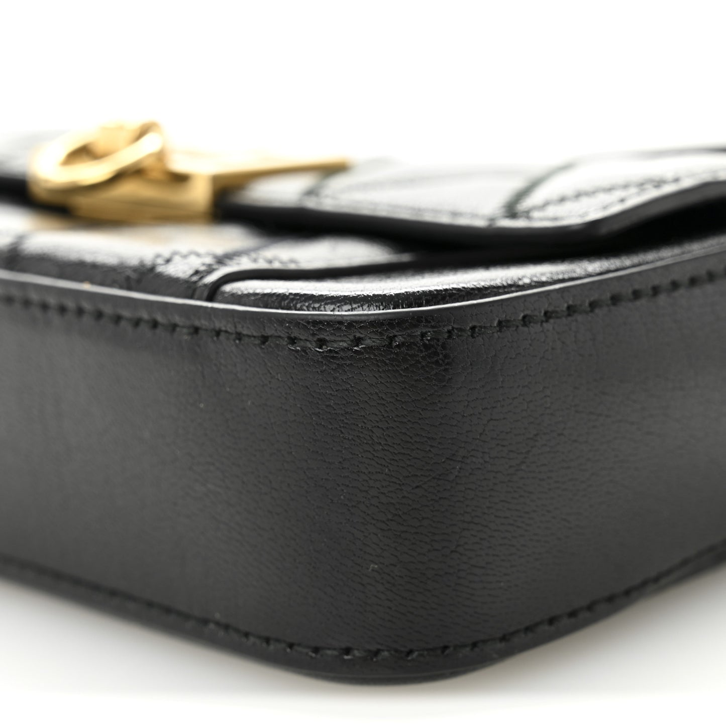Goatskin Quilted GV3 Mini Pocket Convertible Bag Black