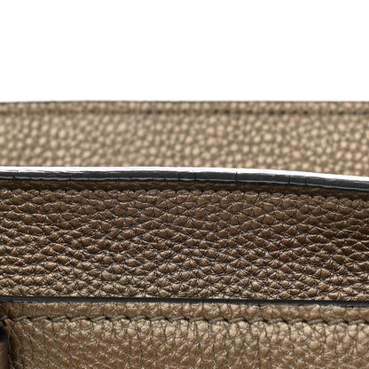 Salvatore Ferragamo Metallic Hammered Calfskin Double Handle Medium Amy Tote Graphite 11 of 15