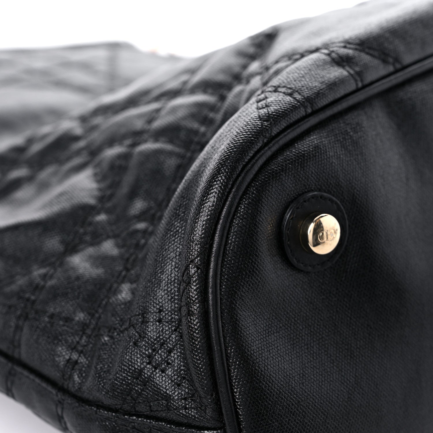 Christian Dior Coated Canvas Cannage Large Dior Soft Shopping Tote Black 10 of 15