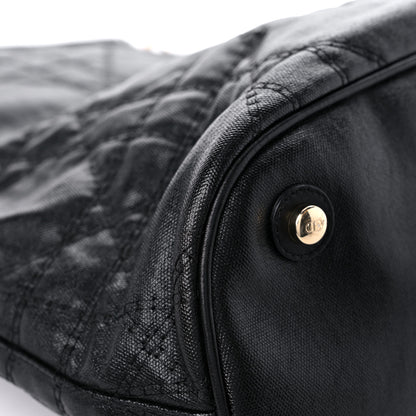 Christian Dior Coated Canvas Cannage Large Dior Soft Shopping Tote Black 10 of 15