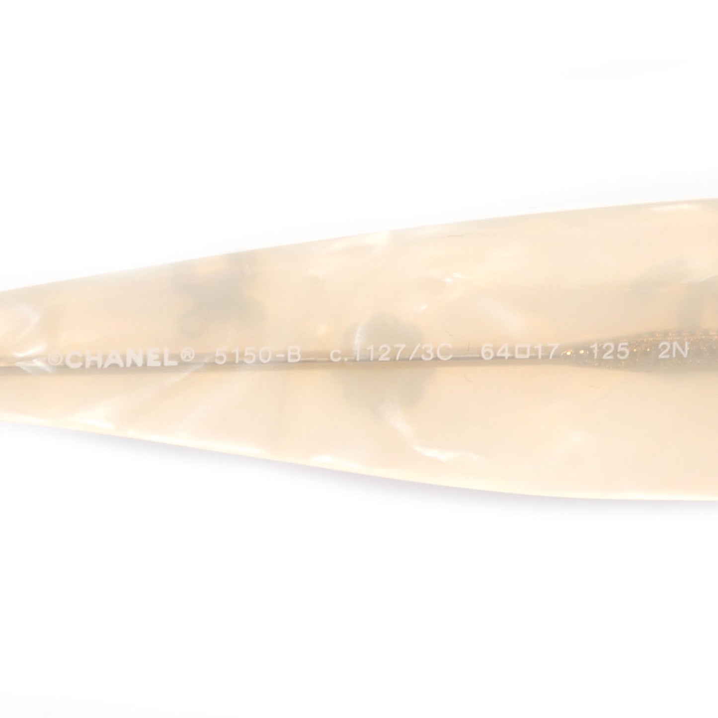 Resin Crystal CC Logo Sunglasses White 5150-B