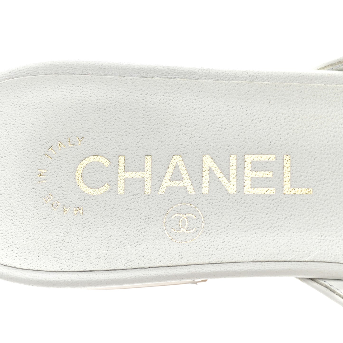 Lambskin CC Mules 38 White