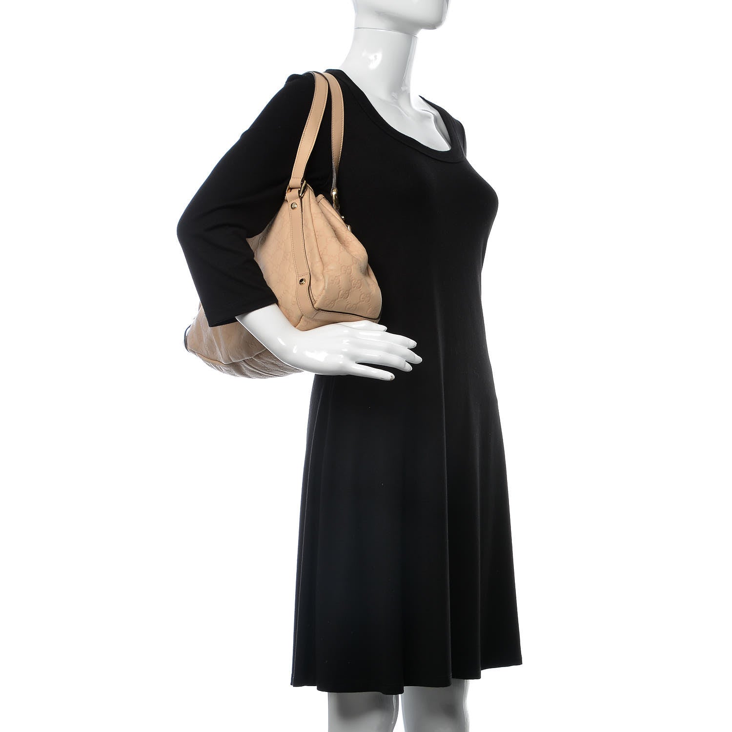 Gucci Guccissima Medium Abbey Shoulder Bag Beige 2 of 13