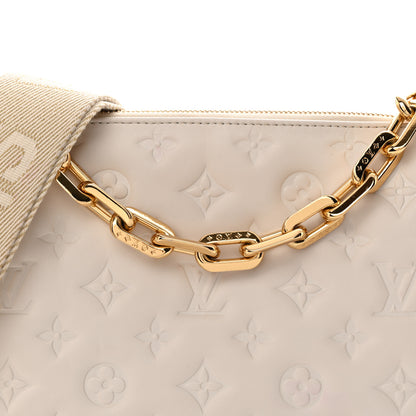 Louis Vuitton Lambskin Embossed Monogram Coussin PM Beige Cream 7 of 10