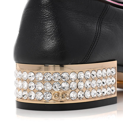 Gucci Goatskin Crystal Womens Horsebit Loafers 38 Black 8 of 8
