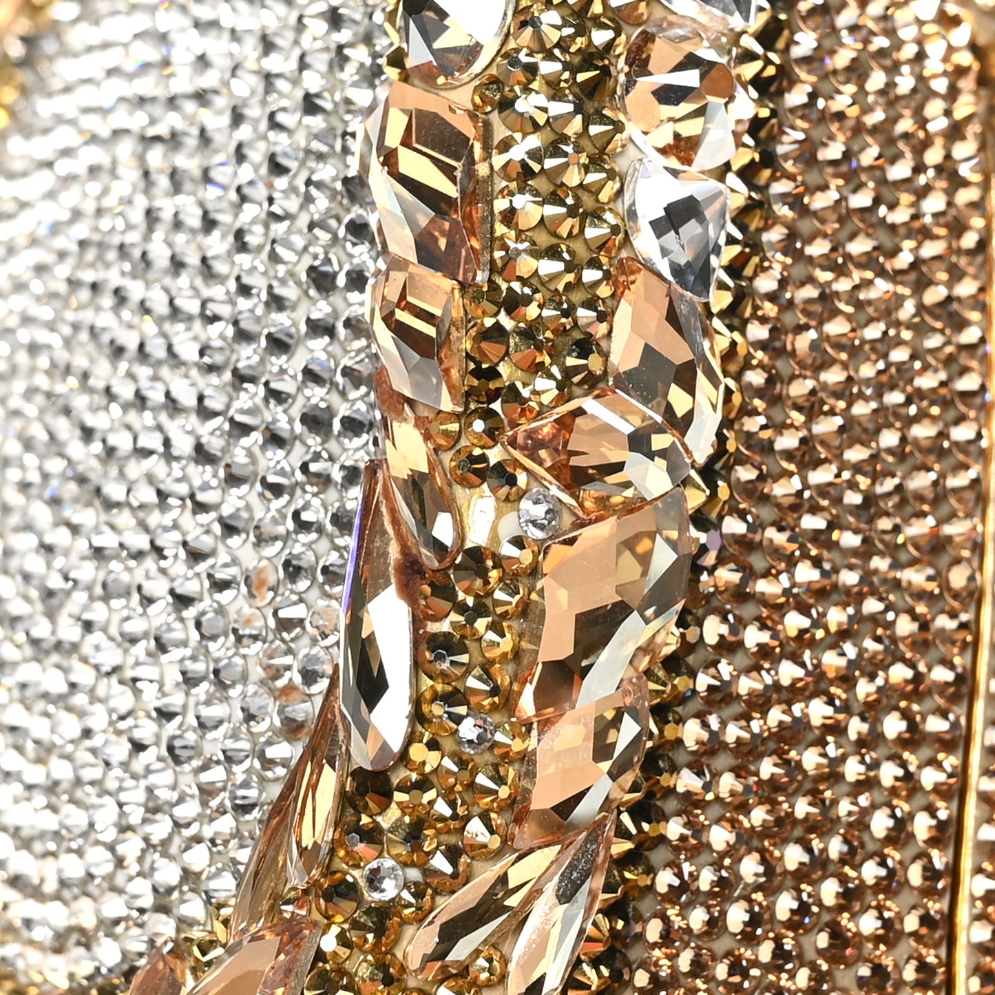 Crystal Sunglass Minaudiere Clutch Gold Silver