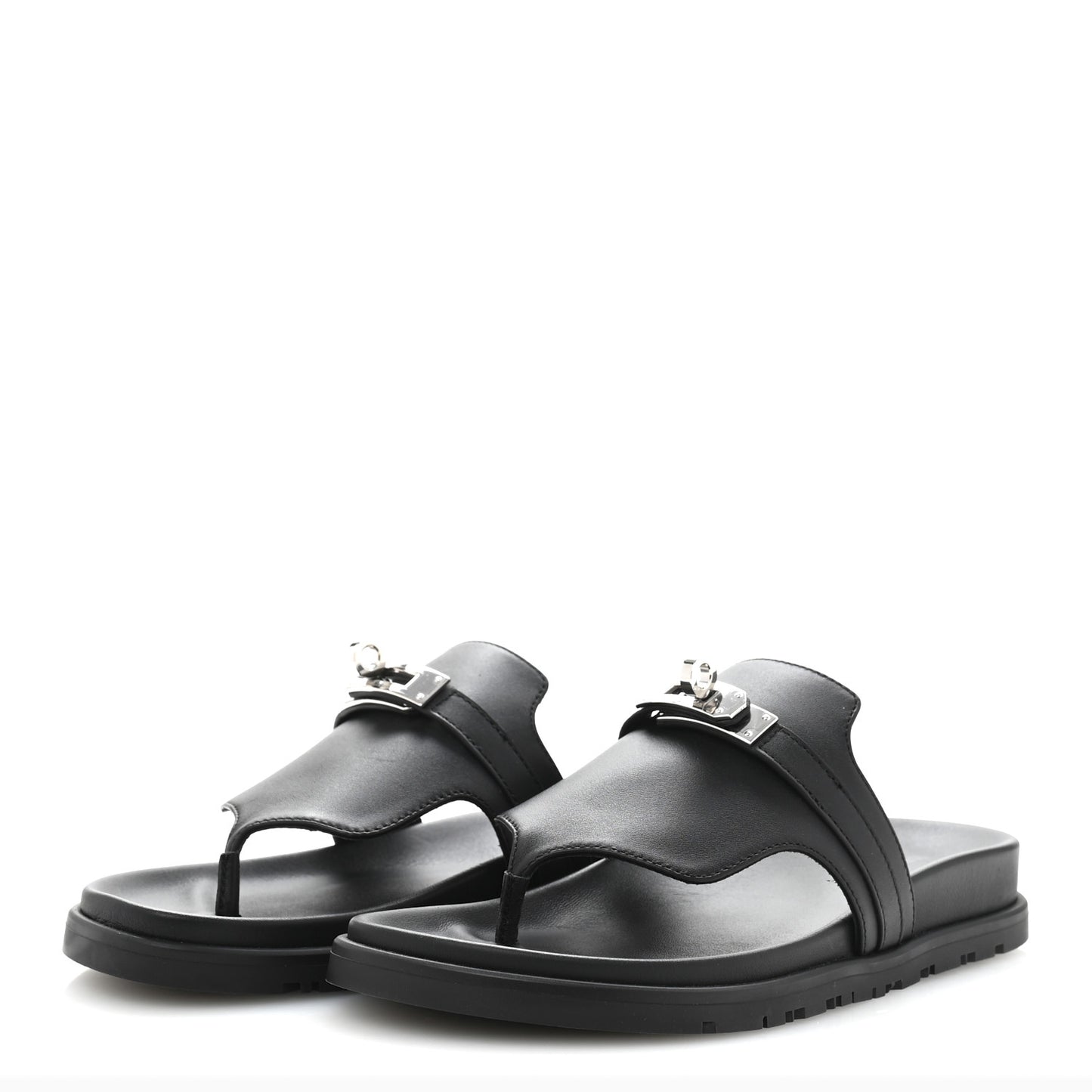Calfskin Womens Empire Sandals 35 Black