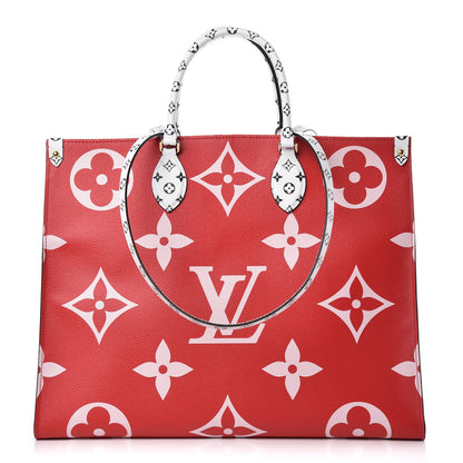 Louis Vuitton Monogram Giant Onthego GM Rouge Rose 1 of 9