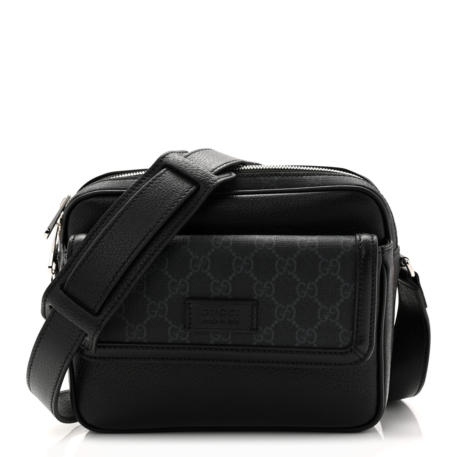 Gucci GG Supreme Monogram Small Crossbody Bag Black 1 of 10