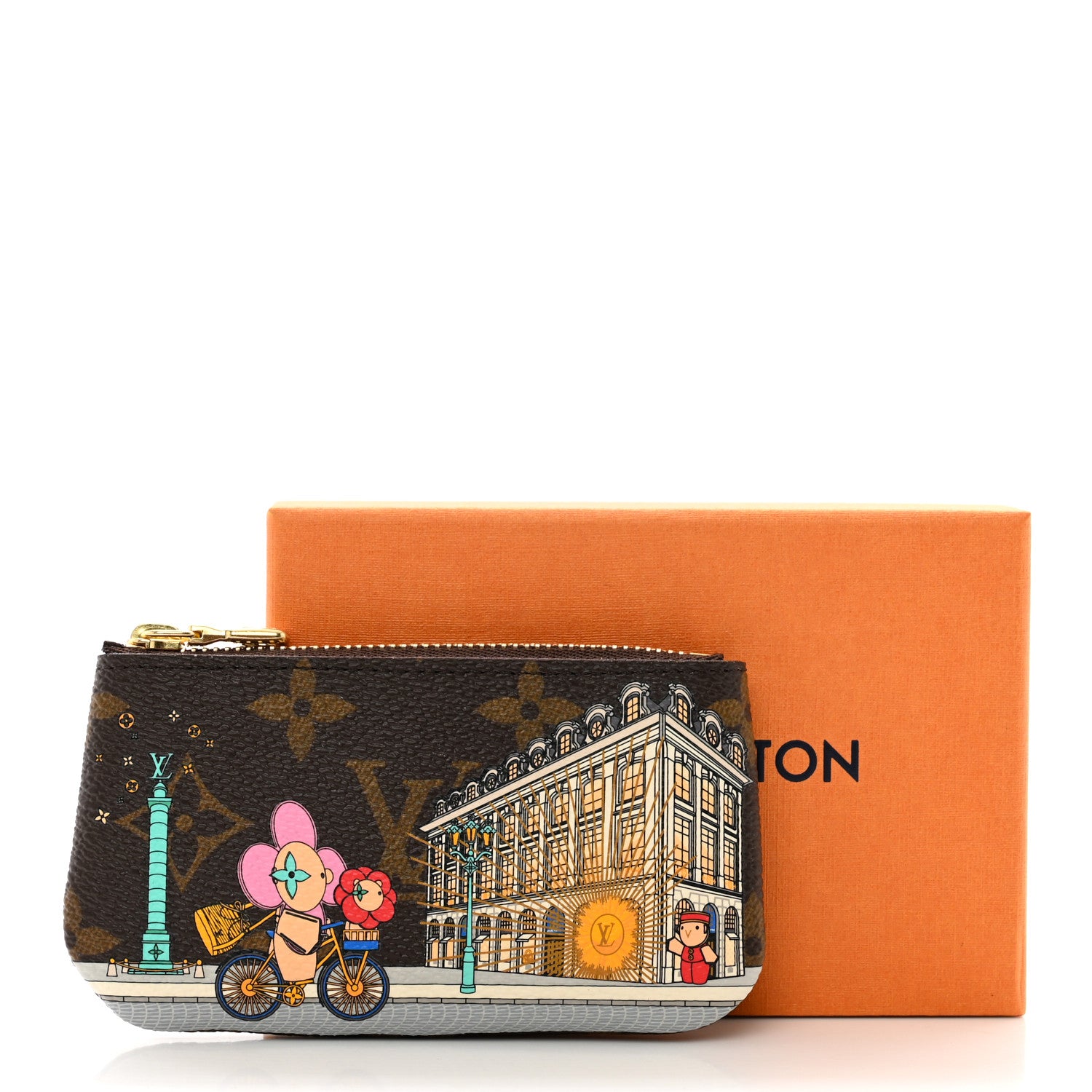 Louis Vuitton Monogram 2022 Christmas Animation Paris Key Pouch Pink 7 of 7