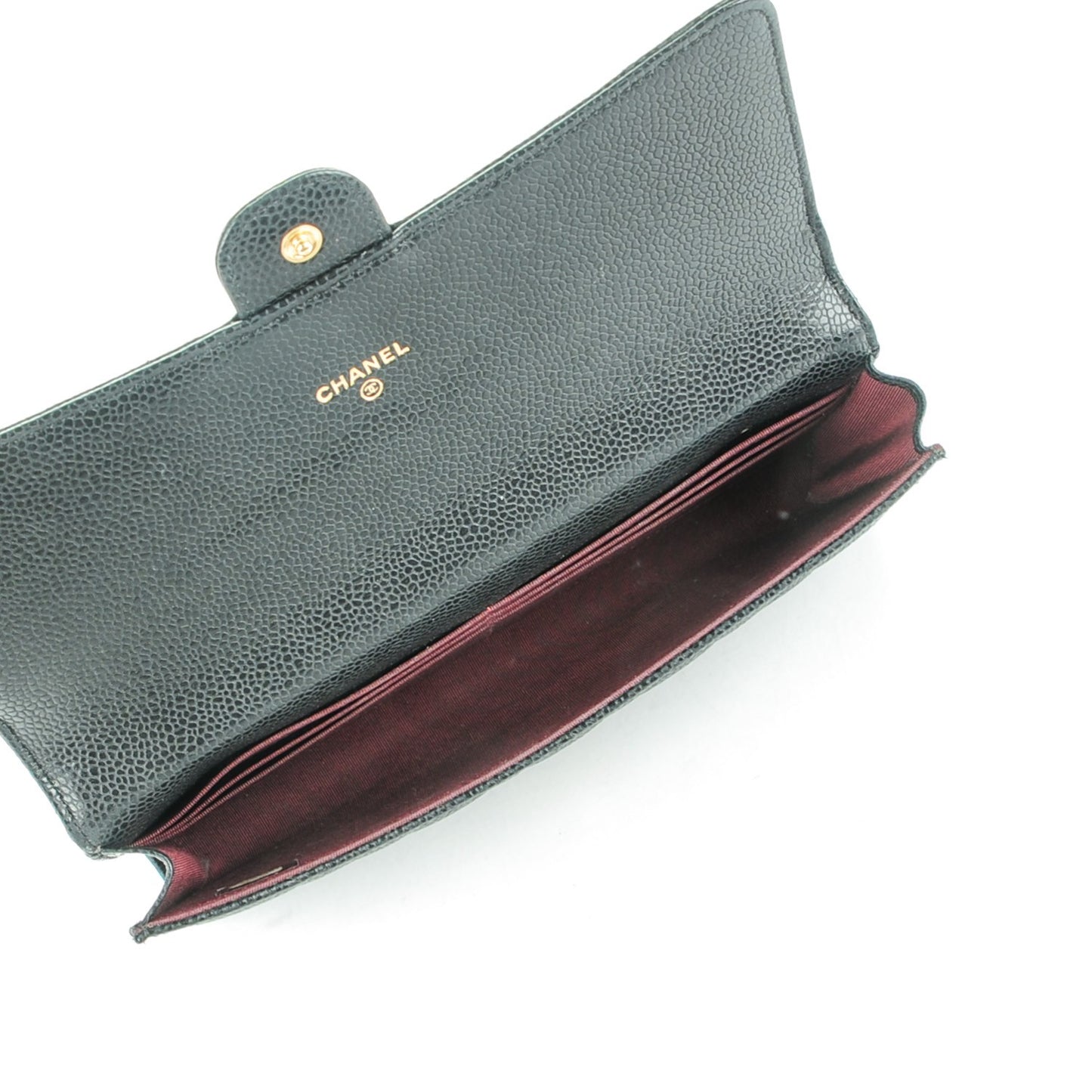 Caviar Quilted Travel Wallet Black