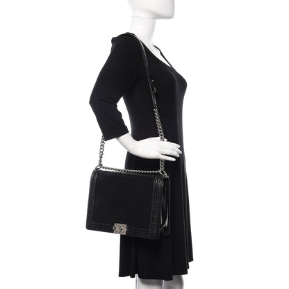 Chanel Glazed Calfskin Large Boy Flap Black 2 of 13