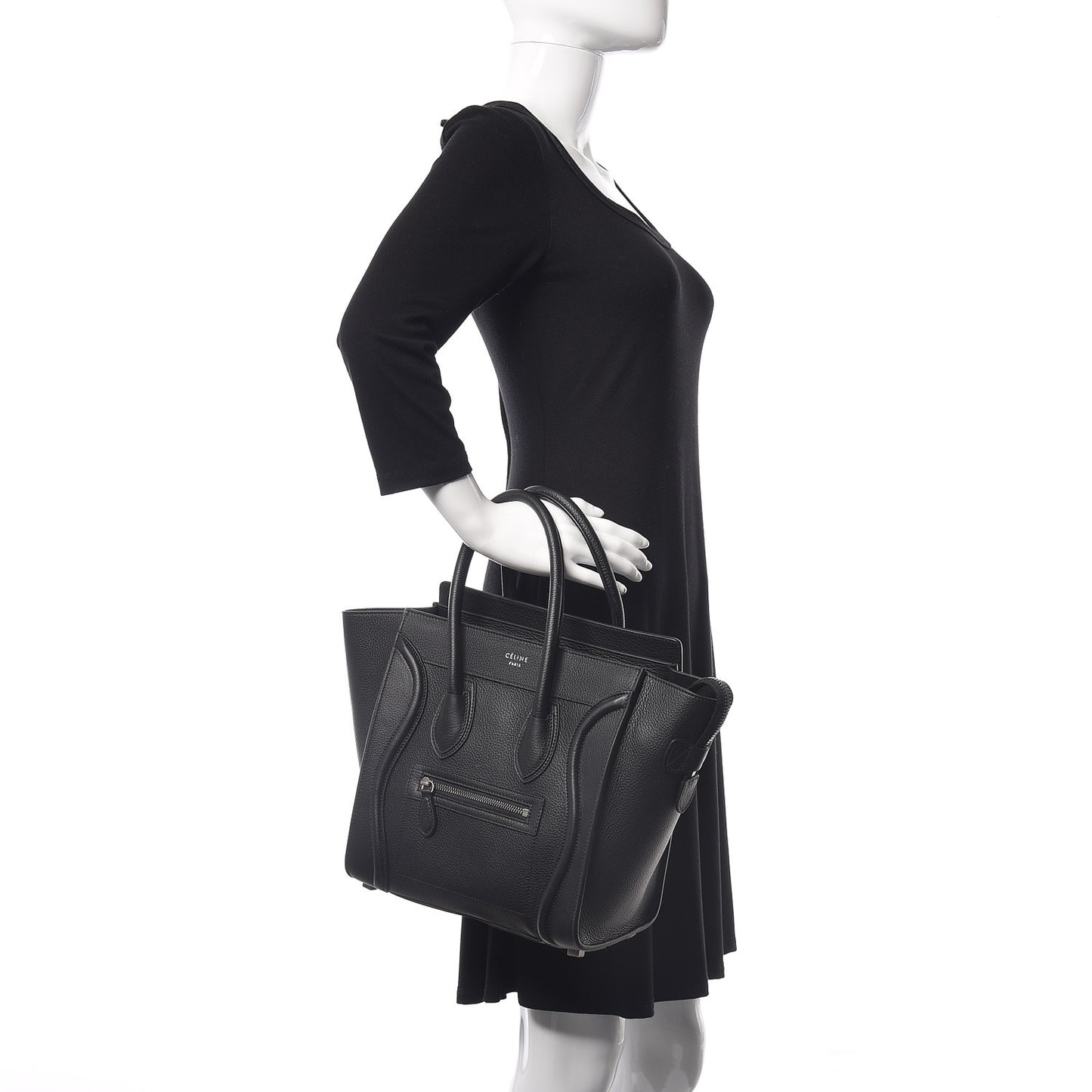 Drummed Calfskin Micro Luggage Black