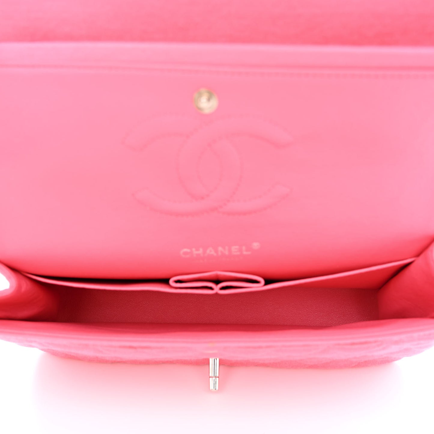 Jersey Quilted Medium Double Flap Dark Pink