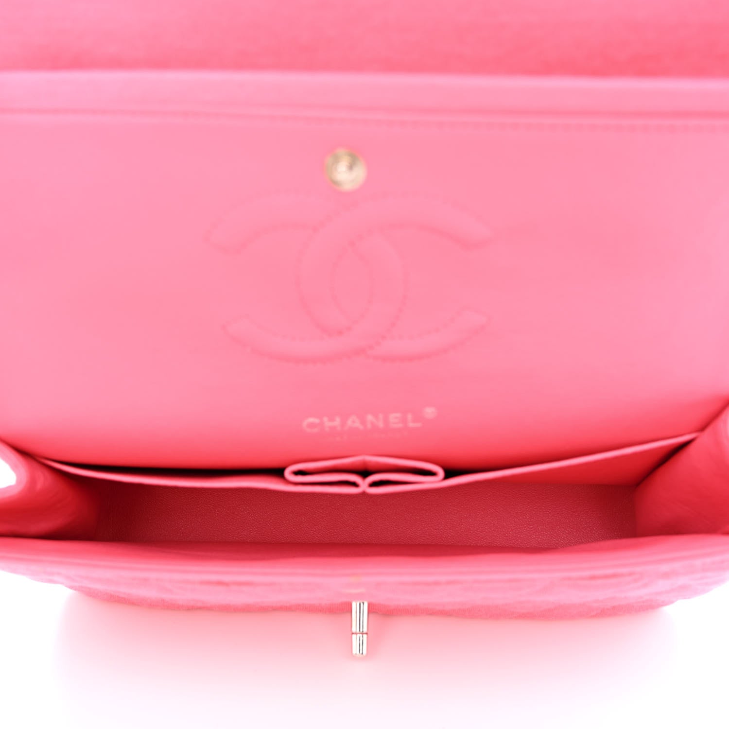 Chanel Jersey Quilted Medium Double Flap Dark Pink 4 of 10
