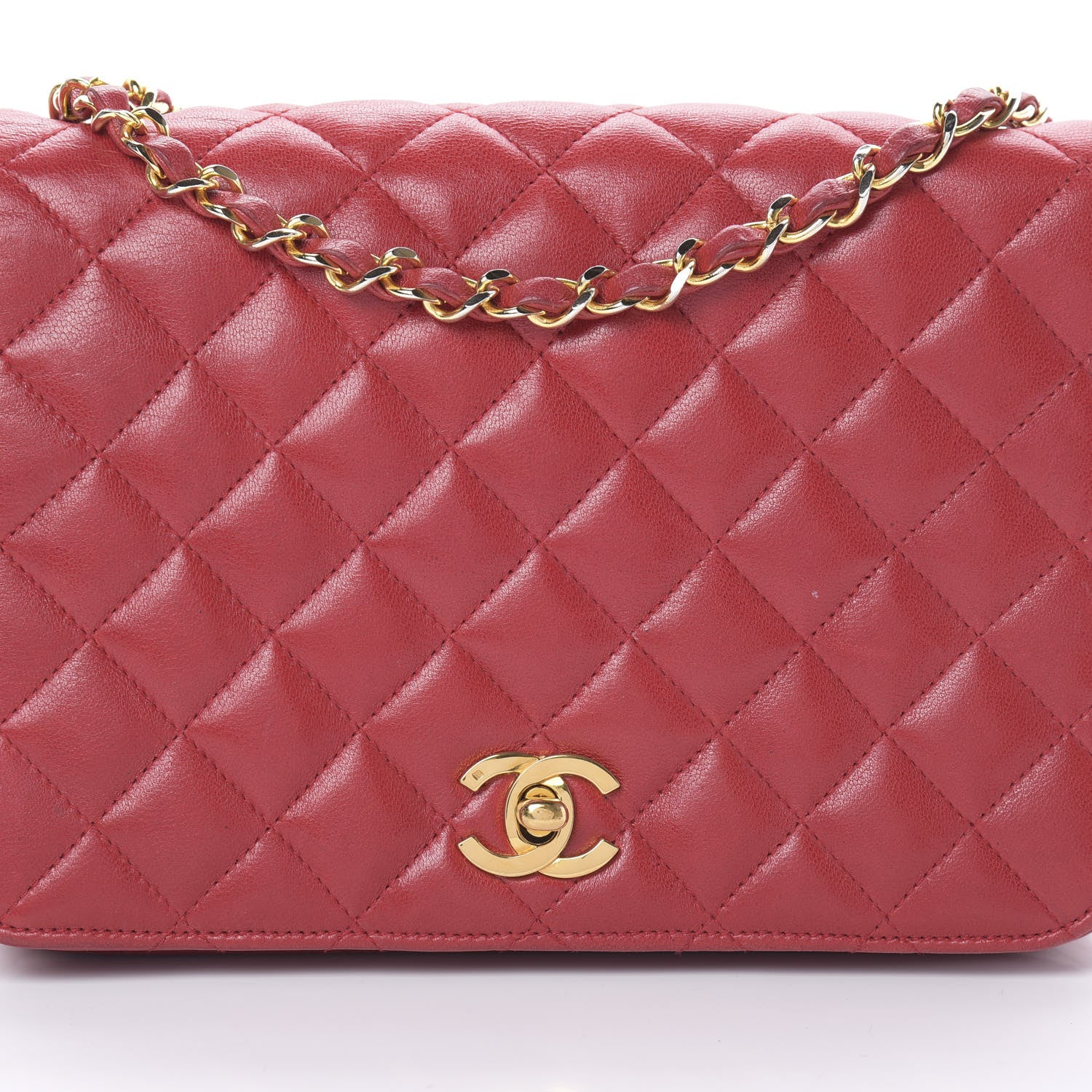 Chanel Lambskin Quilted Small Single Flap Red 9 of 20