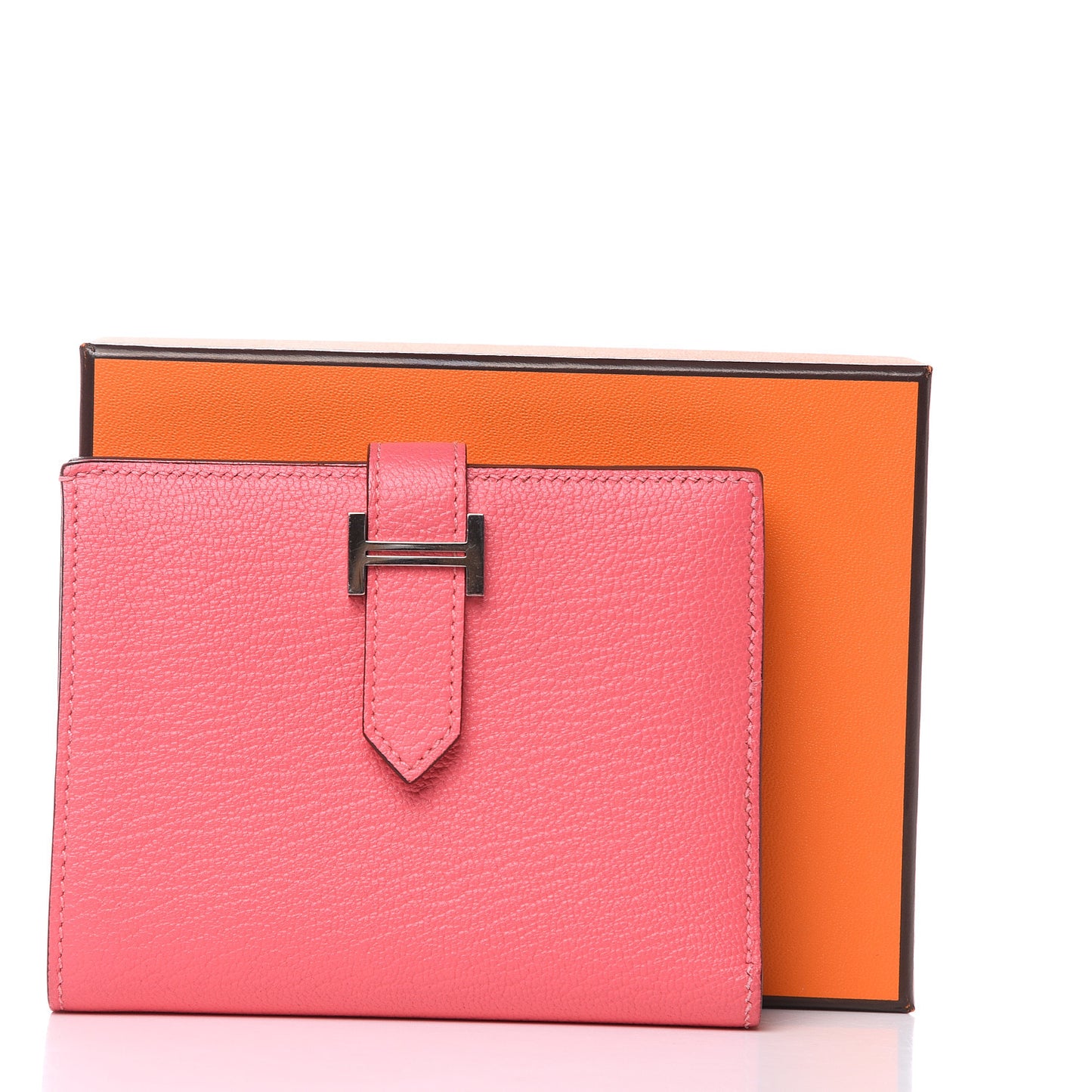 Chevre Mysore Bearn Compact Wallet Rose Lipstick