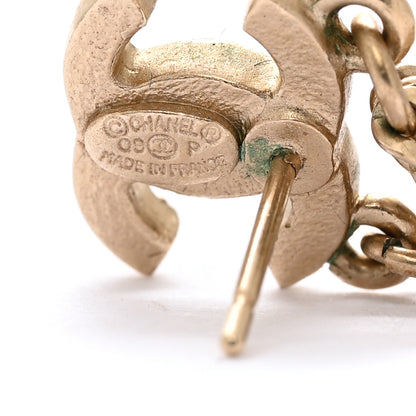 Chanel Metal CC Chain Drop Earrings Gold 4 of 4