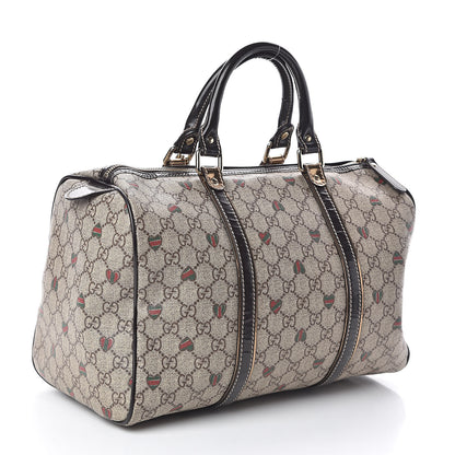Gucci GG Plus Monogram Hearts Medium Joy Boston Dark Brown 3 of 14