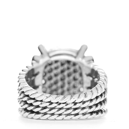 David Yurman Sterling Silver Diamond 16mm Wheaton Ring 52 6 3 of 6