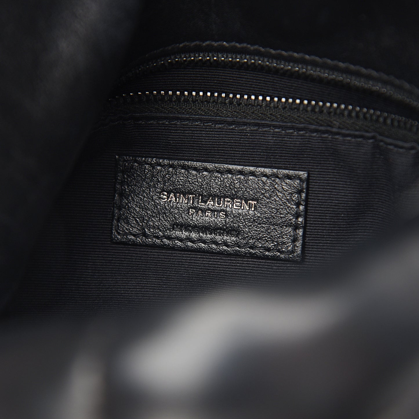Lambskin Quilted Small Loulou Puffer Monogram Chain Satchel Black