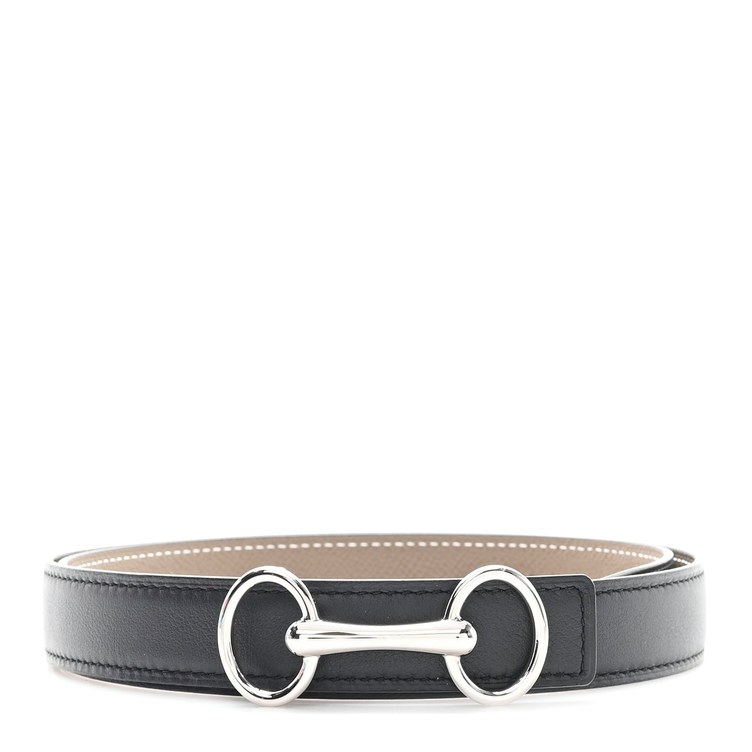 Hermes Swift Epsom 24mm Gamma Belt 80 32 Black Etoupe 1 of 6