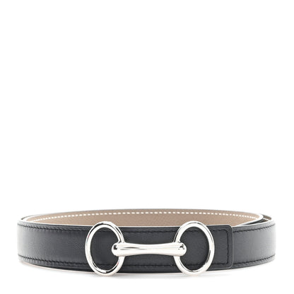 Hermes Swift Epsom 24mm Gamma Belt 80 32 Black Etoupe 1 of 6