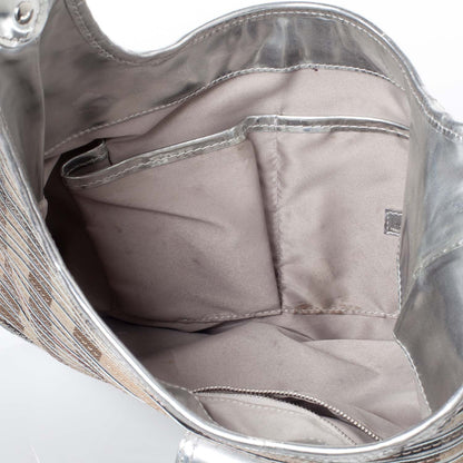 Burberry House Check Sliced Brook Hobo Metallic Silver 10 of 10