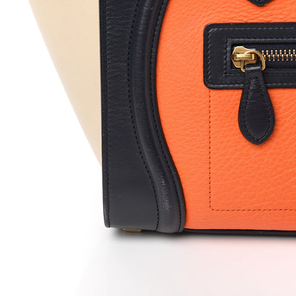Celine Smooth Calfskin Micro Tri-Color Luggage Bright Orange 7 of 15