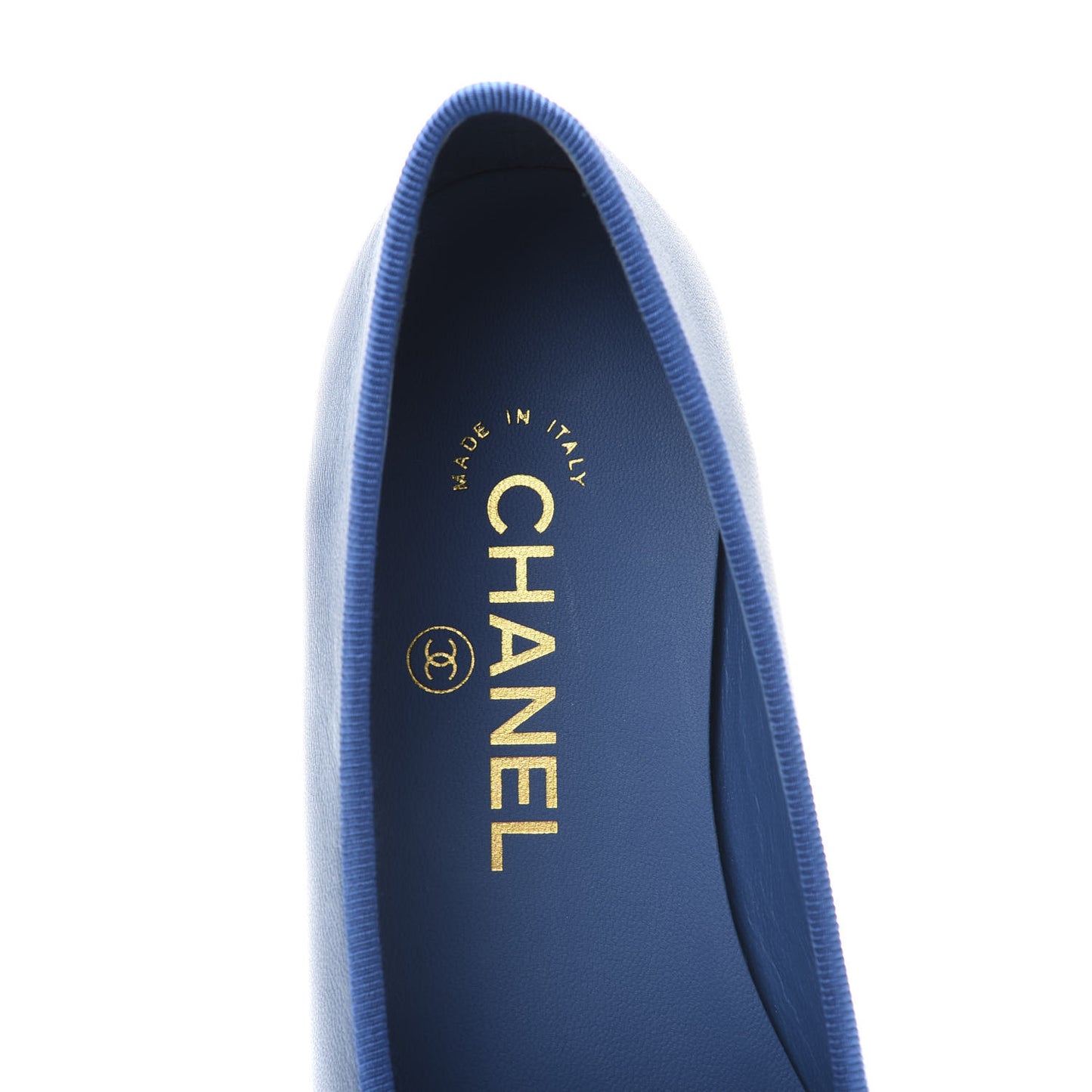 Goatskin Cap Toe CC Ballerina Flats 37.5 Blue