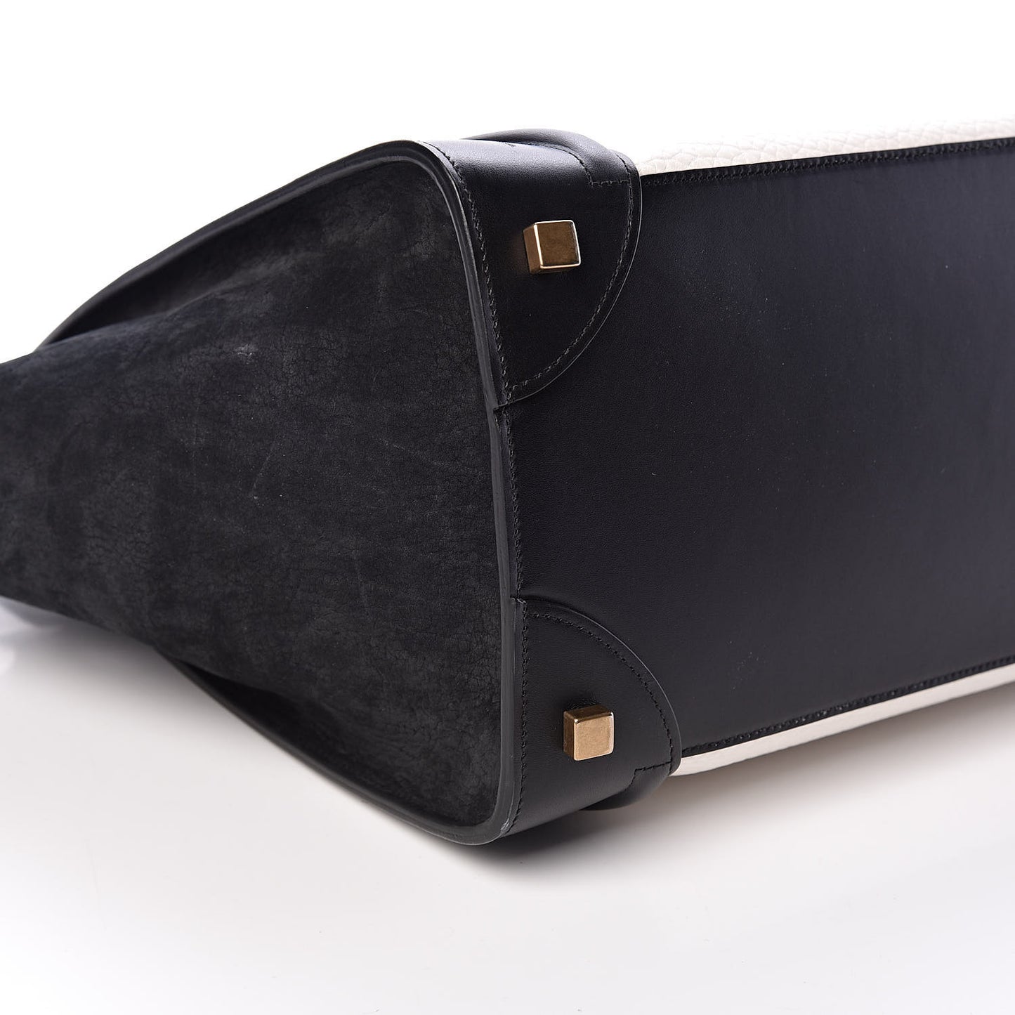 Bullhide Calfskin Mini Bi-Color Luggage Black White