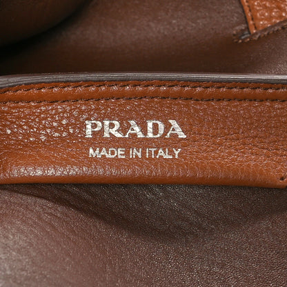 Prada Vitello Daino Soft Dynamique Tote Cognac Cocco 6 of 10