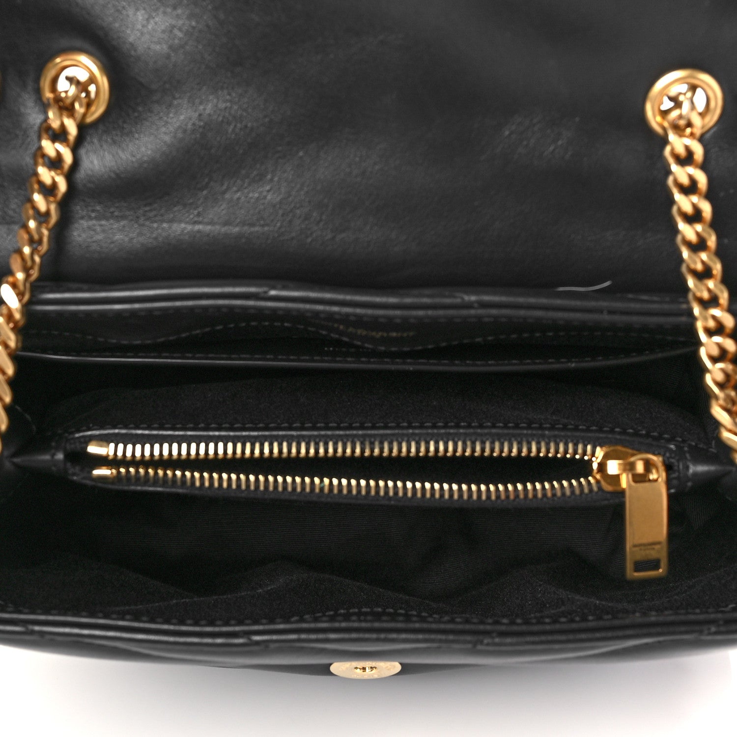 Saint Laurent Calfskin Y Quilted Monogram Small Loulou Chain Satchel Black 5 of 7