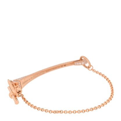 Hermes 18K Rose Gold Diamond Clou de Forge Bracelet SH 2 of 4