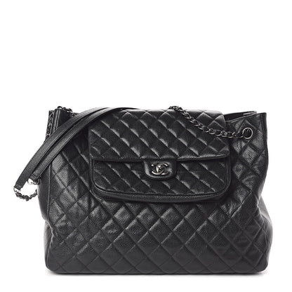Chanel Caviar Quilted Flap Tote Black 1 of 14