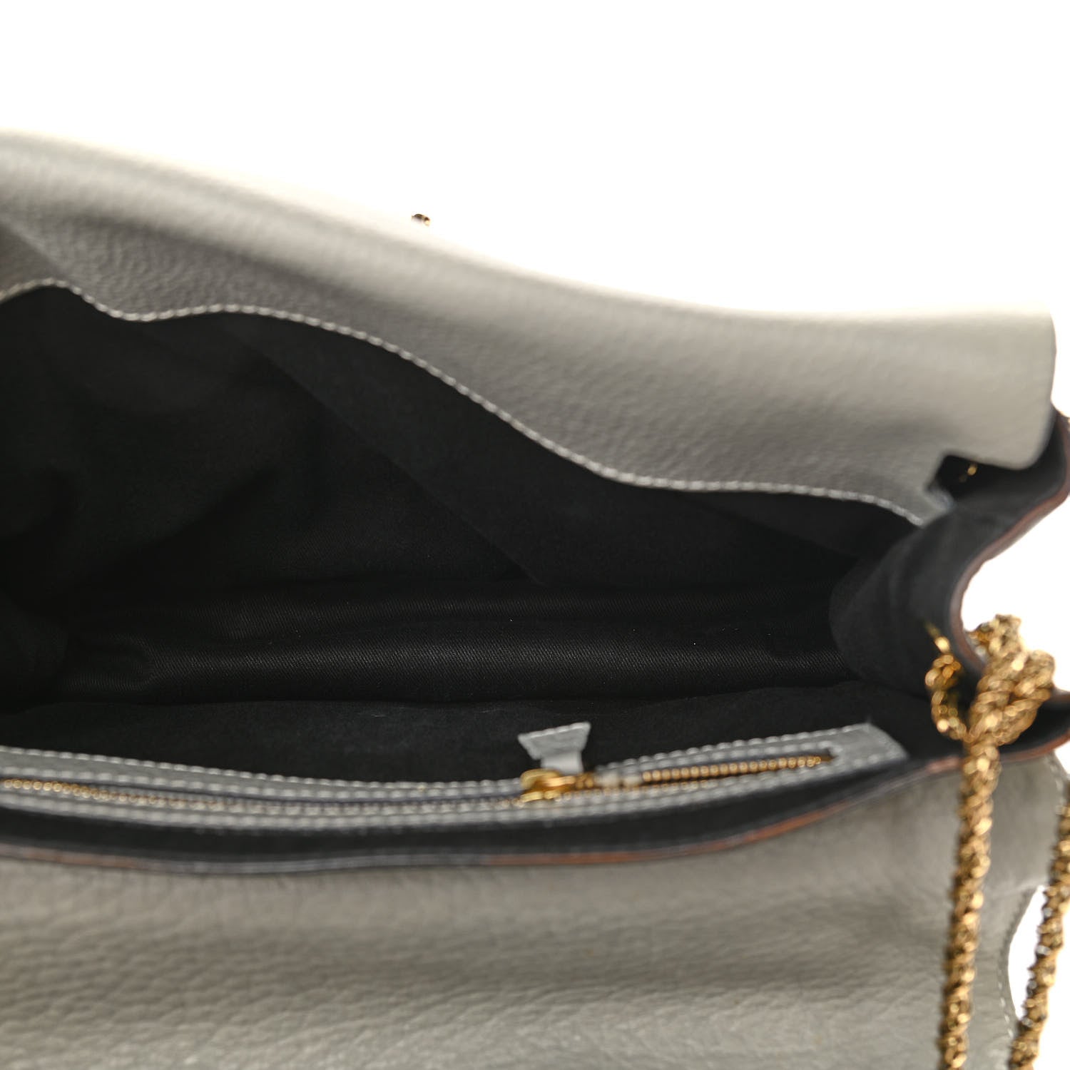 Chloe Grained Calfskin Medium Sally Flap Bag Grey 7 of 15