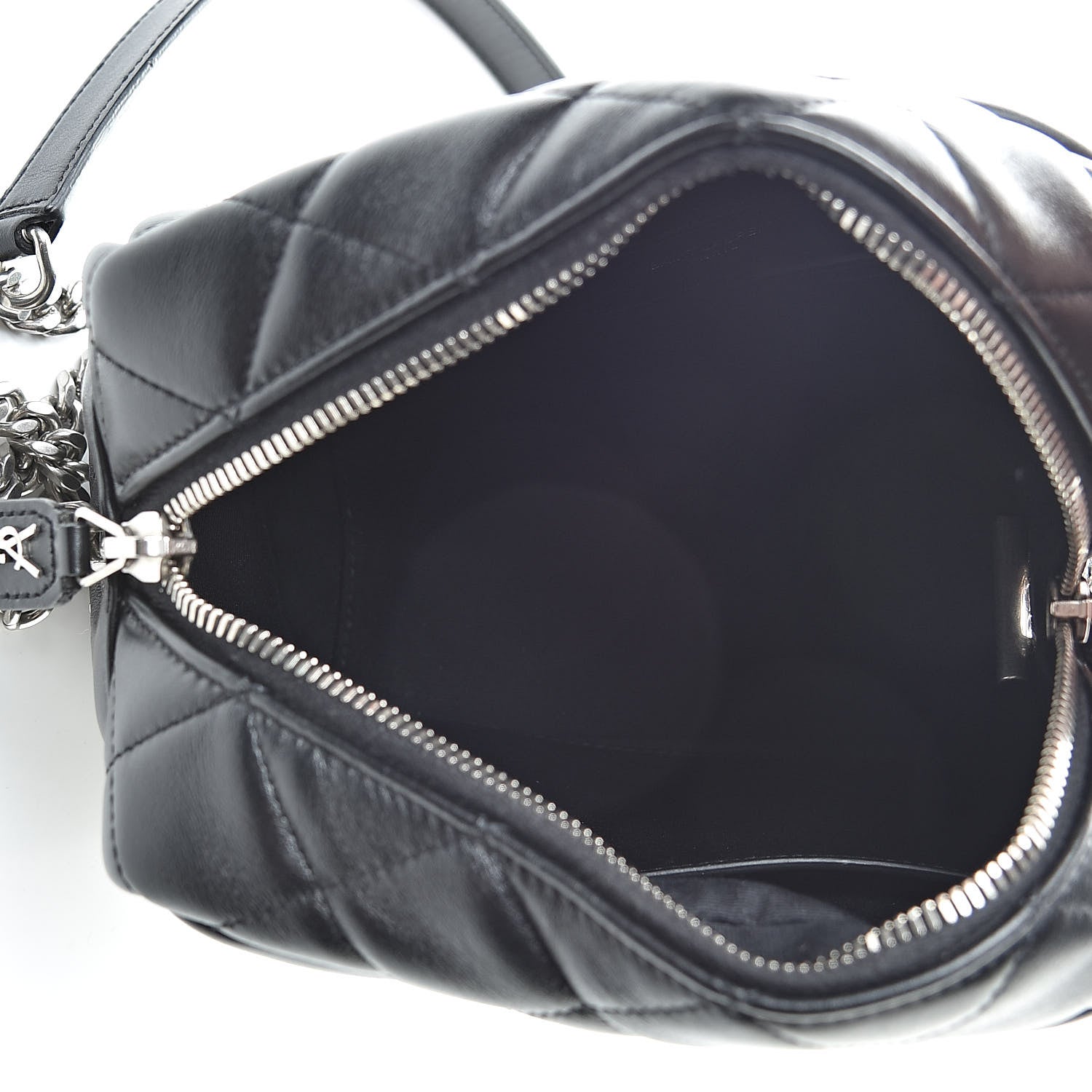 Saint Laurent Calfskin Y Quilted Monogram Small Loulou Bowling Bag Black 5 of 11