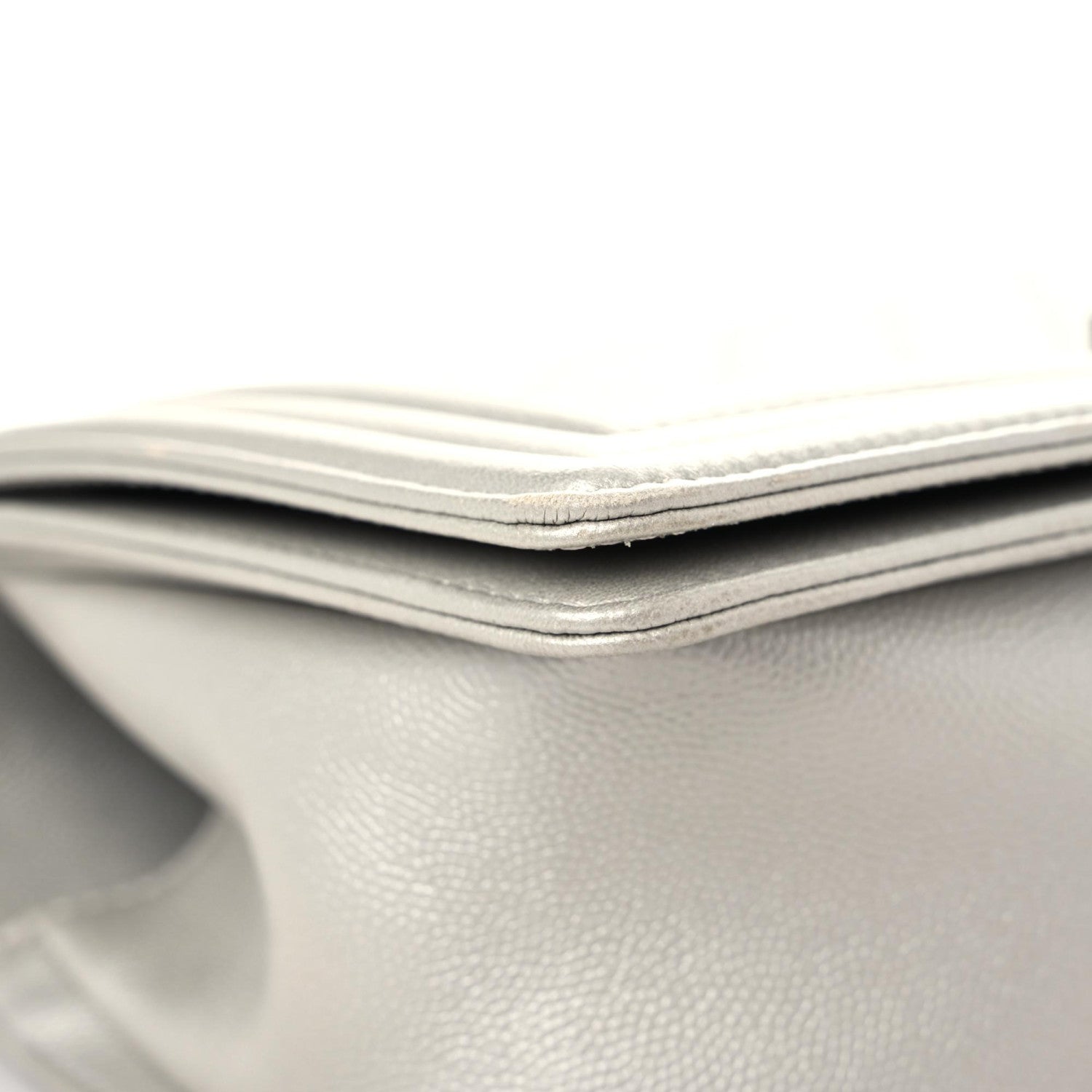 Chanel Metallic Caviar Quilted Medium Boy Flap Silver 8 of 15