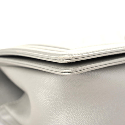 Chanel Metallic Caviar Quilted Medium Boy Flap Silver 8 of 15