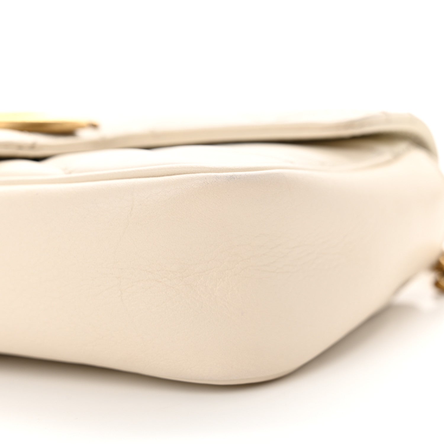 Gucci Calfskin Matelasse Super Mini GG Marmont Shoulder Bag White 10 of 16