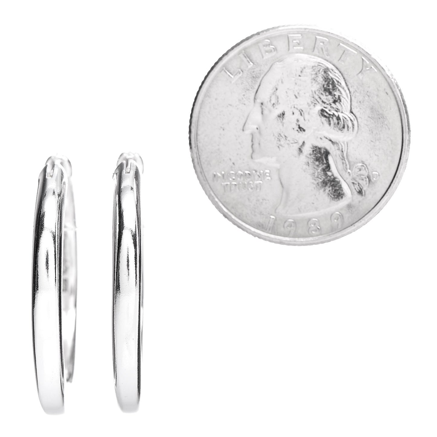 Sterling Silver Cushion Hoop Earrings