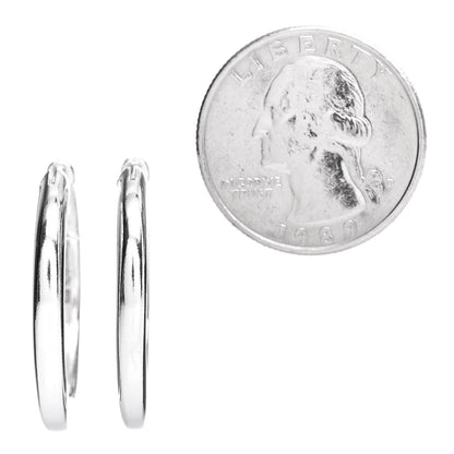 Tiffany Sterling Silver Cushion Hoop Earrings 2 of 6