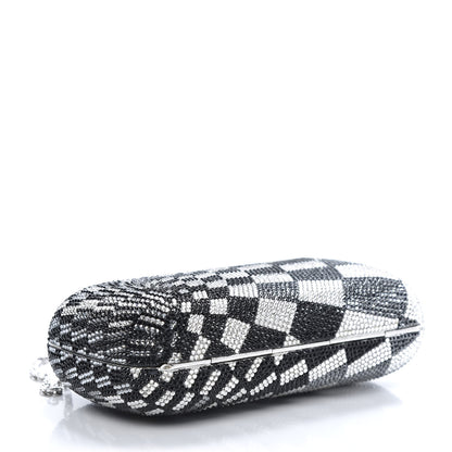 Judith Leiber Swarovski Crystal Checkered New Soap Dish Miniaudiere Clutch Black Silver 4 of 13