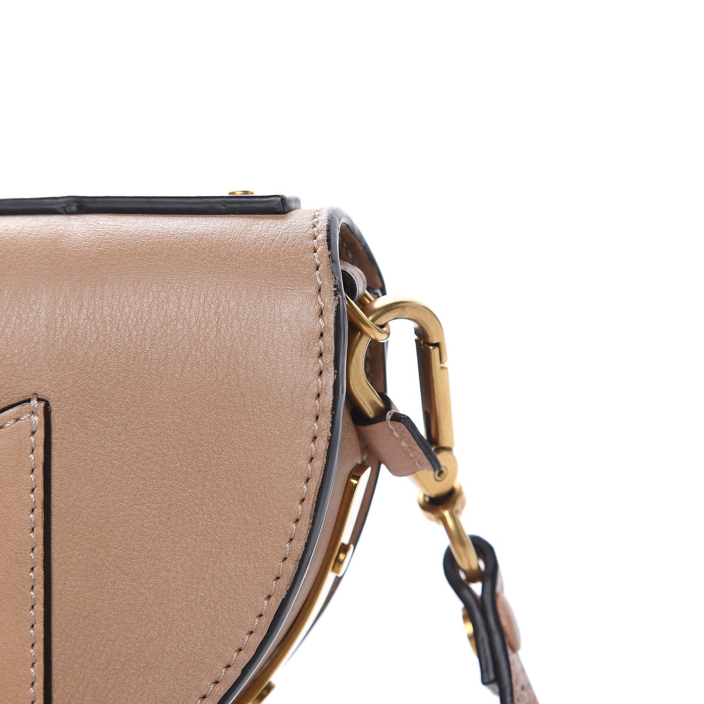 Calfskin Small Nile Bracelet Minaudiere Bag Biscotti Beige
