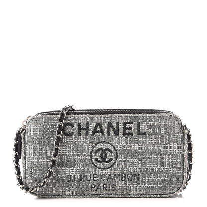Chanel Canvas Small Deauville Clutch With Chain Charcoal 1 of 11