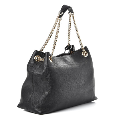 Gucci Pebbled Calfskin Medium Soho Chain Shoulder Bag Black 3 of 7